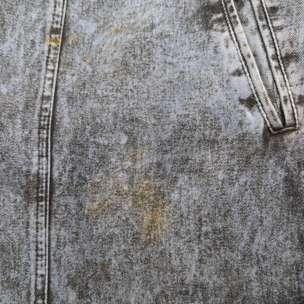Acid Wash Jumpsuit Coveralls Denim Canvas Utility Art to Wear Grunge Size Large - Picture 15 of 16